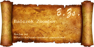 Balczek Zsombor névjegykártya